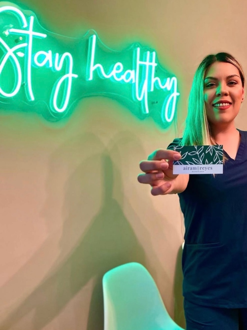 40” Neon “Stay Healthy” Sign